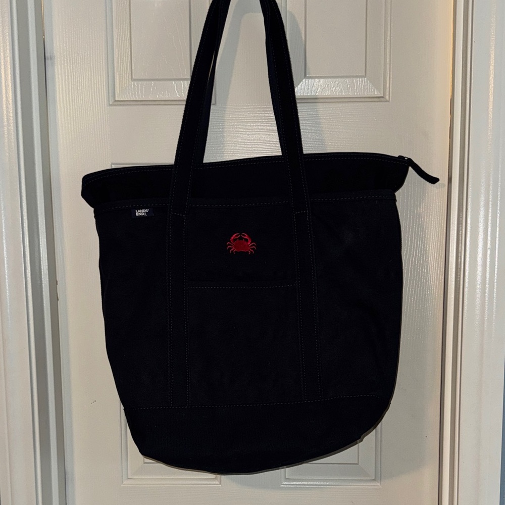 Lands End Large Tote Bag with Crab
